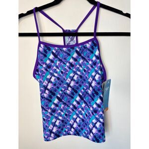 Speedo Girls Racerback Tankini Top Purple Size 16 New with tag